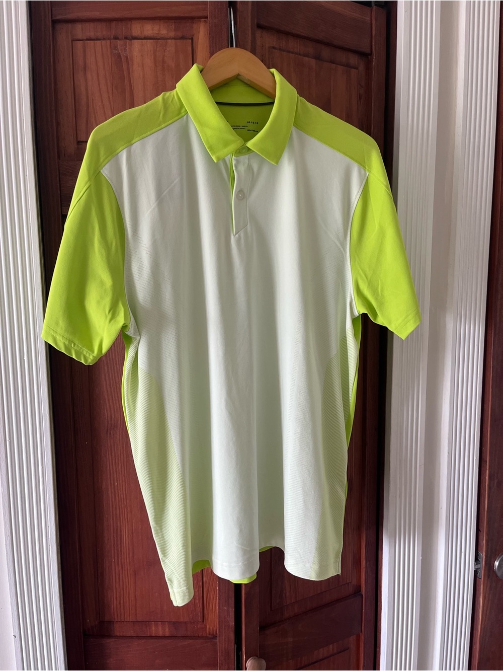 Under Armour White and Neon Yellow Performance Polo